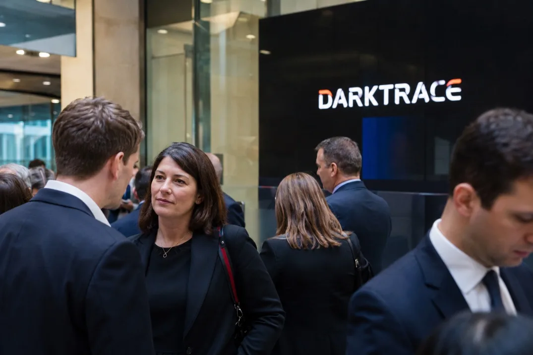 Darktrace team at the company's London Stock Exchange IPO in 2021.